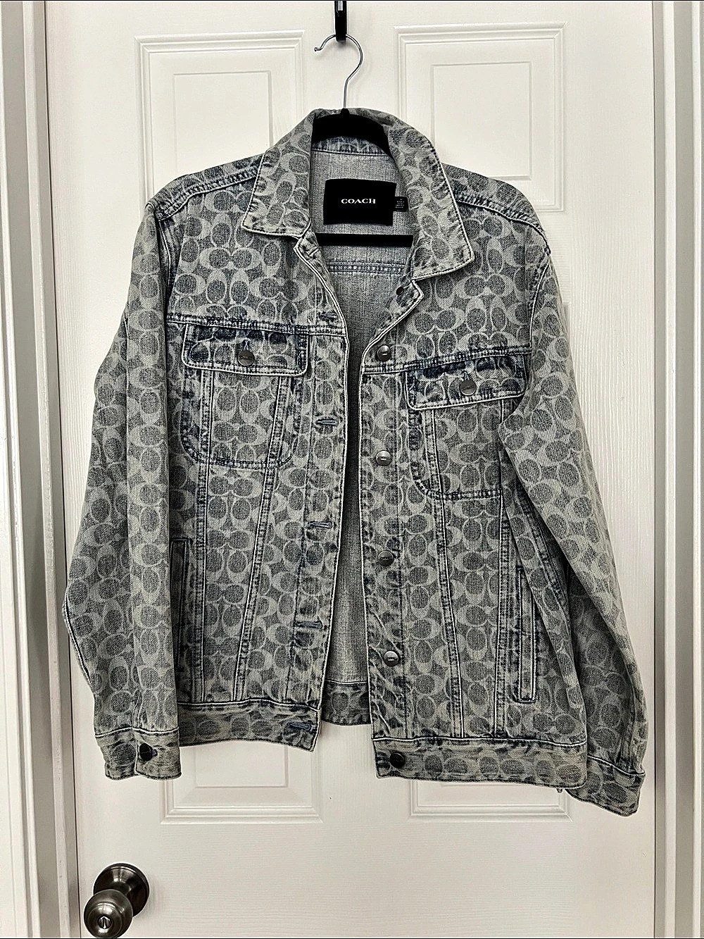 Coach Signature Denim Jacket Blue monogram Size Medium